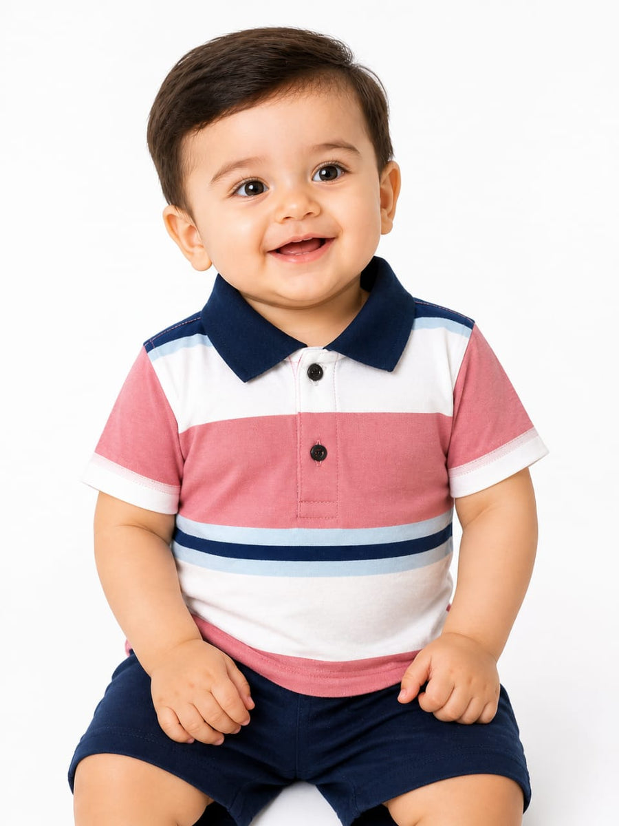 Boys Striped Polo Shirt | Sizes 14-24 | Multiple Colors